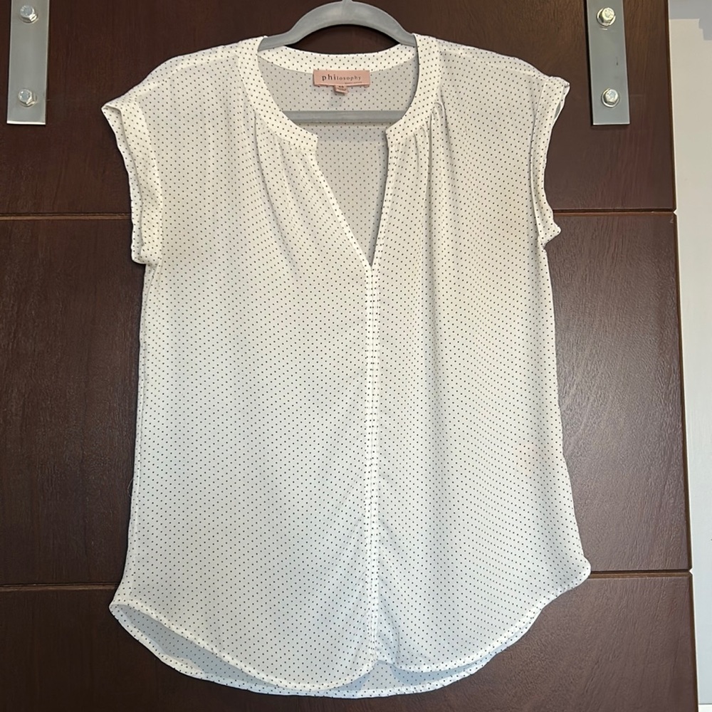 White polka dot blouse